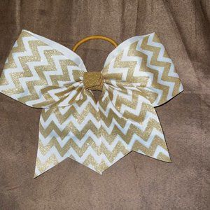 Gold striped hair bow